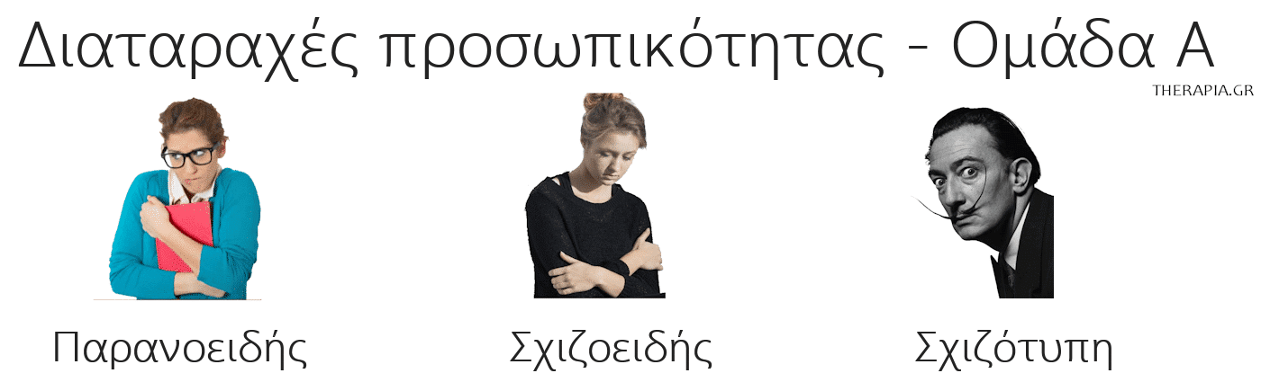Διαταραχή προσωπικότητας, Ομάδα Α, Παρανοειδής, Σχιζοειδής, Σχιζότυπη