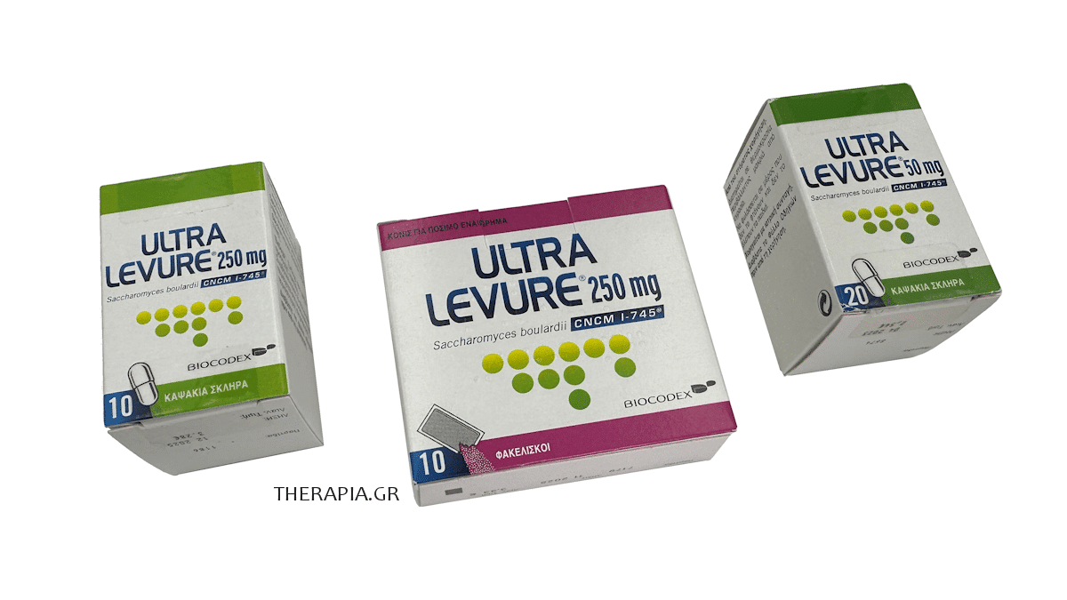 ultra levure, ουλτρα λεβιρ, παρενεργειες, τιμη, δοσολογια, αντιβιωση