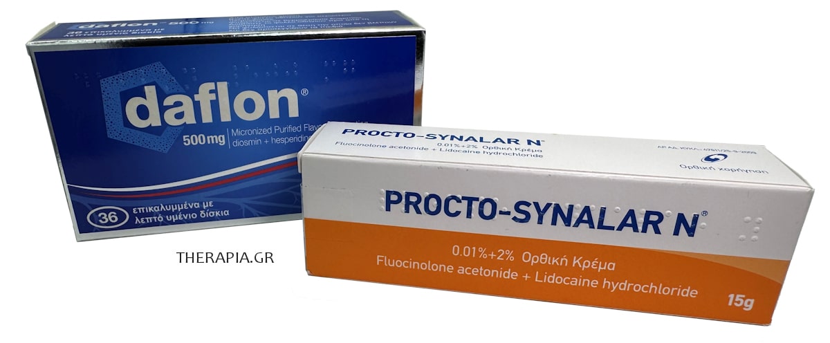 Procto synalar, Daflon, Αιμορροΐδες