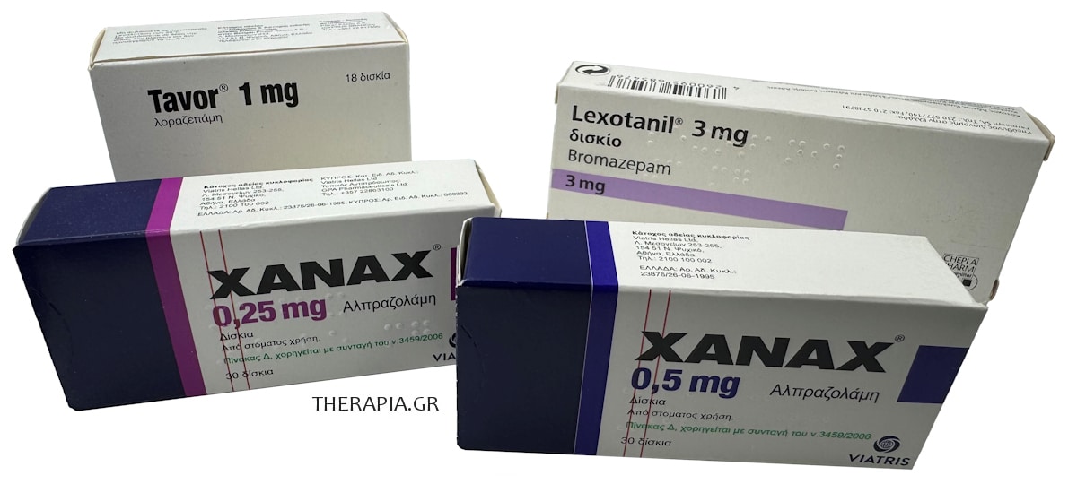 Άμεση ανακούφιση από άγχος, Xanax, 0.5mg, 0.25mg, Lexotanil, Tavor