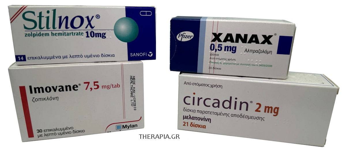 Circadin, Xanax, Imovane, Stilnox, Αϋπνία