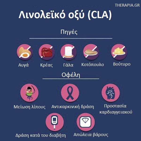 Λινολεϊκό οξύ CLA, Ιδιότητες λινολεϊκού οξέος, Οφέλη λινολεϊκού οξέος CLA