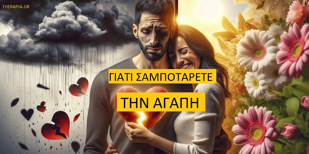 Γιατί σαμποτάρετε την αγάπη, Για ποιους λόγους σαμποτάρετε την αγάπη, Ποιες συμπεριφορές δείχνουν ότι σαμποτάρετε την αγάπη, Αιτίες που σαμποτάρετε την αγάπη